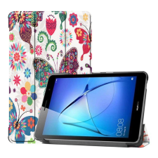 Gigapack Tok álló, bőr hatású (FLIP, oldalra nyíló, TRIFOLD asztali tartó funkció, pillangó minta) FEHÉR [Huawei MatePad T8 WIFI] (5996457972852) tablet tok