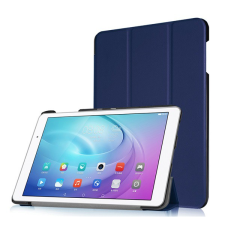 Gigapack Tok álló, bőr hatású (FLIP, oldalra nyíló, TRIFOLD asztali tartó funkció) SÖTÉTKÉK [Huawei Mediapad T2 10.0 Pro] (5996457678914) tablet tok