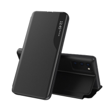 Gigapack Tok álló, ECO bőr hatású (aktív FLIP, oldalra nyíló, asztali tartó funkció, hívószám kijelzés, View Window) FEKETE Samsung Galaxy S23 Plus (SM-S916) tok és táska