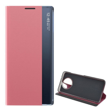 Gigapack Tok álló, textil hatású (aktív FLIP, oldalra nyíló, asztali tartó funkció, Smart View Cover) RÓZSASZÍN [Xiaomi Redmi Note 9T 5G] tok és táska