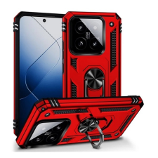 Gigapack Xiaomi 14 5G defender műanyag telefonvédő (ütésállóság, szilikon belső, tartógyűrű, kameravédő) piros tok és táska