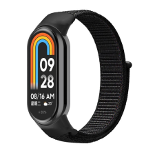 Gigapack Xiaomi Band 8 pótszíj (egyedi méret, nylon, tépőzáras, légáteresztő) fekete okosóra kellék