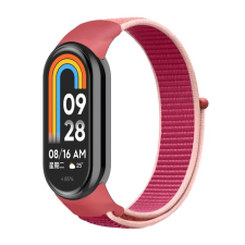 Gigapack Xiaomi Band 8 pótszíj (egyedi méret, nylon, tépőzáras, légáteresztő) rószaszín okosóra kellék