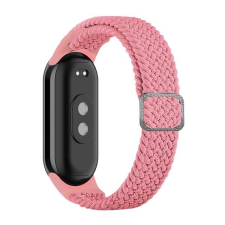 Gigapack Xiaomi Band 8 pótszíj (egyedi méret, textil, szőtt minta, állítható) rózsaszín okosóra kellék