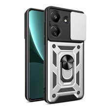 Gigapack Xiaomi Poco C65 defender műanyag telefonvédő (ütésállóság, szilikon belső, tartógyűrű, kameravédő) ezüst tok és táska