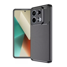 Gigapack Xiaomi Poco X6 5G szilikon telefonvédő (ütésállóság, légpárnás sarok, karbon minta) fekete tok és táska