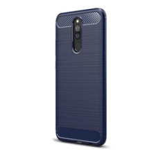 Gigapack Xiaomi Redmi 8A Szilikon telefonvédő (légpárnás sarok, szálcsiszolt, karbon minta, sötétkék) tok és táska