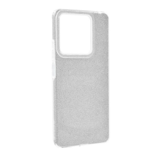 Gigapack Xiaomi Redmi Note 14 5G szilikon telefonvédő (műanyag belső, csillogó hátlap) ezüst tok és táska