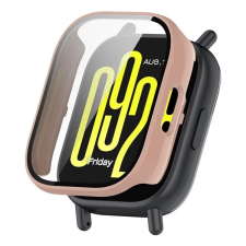 Gigapack Xiaomi Redmi Watch 5 Lite műanyag keret (bumper, ütésállóság + kijelzővédő üveg) rózsaszín okosóra kellék