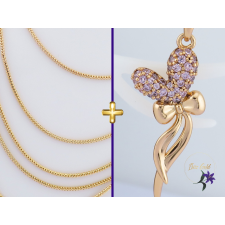  Gilda antiallergén masni medál szivecskével Anka tömör nyakláncon 45 cm - 18K nyaklánc