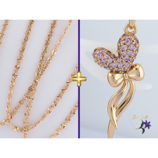  Gilda antiallergén masni medál szivecskével Ditti csillagszemes láncon 50 cm 18K medál