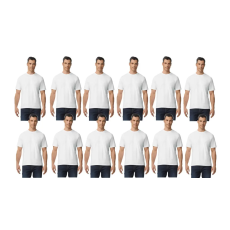 GILDAN 12 db-os pólócsomag Gildan GI3000 körkötött rövid ujjú férfi pamut póló, White-2XL
