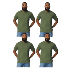 GILDAN 4 db-os pólócsomag Gildan GI3000 körkötött rövid ujjú férfi pamut póló, Military Green-2XL