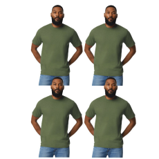 GILDAN 4 db-os pólócsomag Gildan GI3000 körkötött rövid ujjú férfi pamut póló, Military Green-S