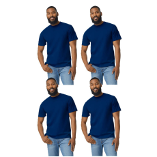 GILDAN 4 db-os pólócsomag Gildan GI3000 körkötött rövid ujjú férfi pamut póló, Navy-2XL