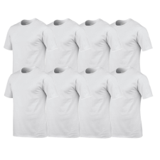 GILDAN 8 db-os csomagban Gildan kereknyakú pamut póló, fehér-4XL férfi póló