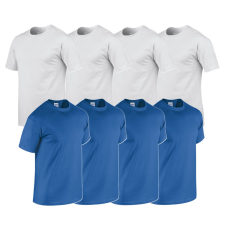 GILDAN 8 db-os csomagban Gildan kereknyakú pamut póló, royal-fehér-4XL