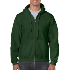 GILDAN Cipzáras kenguru zsebes kapucnis pulóver, Gildan GI18600, Forest Green-3XL