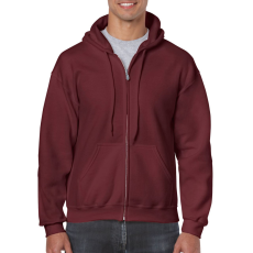 GILDAN Cipzáras kenguru zsebes kapucnis pulóver, Gildan GI18600, Maroon-2XL