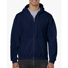 GILDAN Cipzáras kenguru zsebes kapucnis pulóver, Gildan GI18600, Navy-3XL férfi pulóver, kardigán