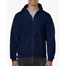 GILDAN Cipzáras kenguru zsebes kapucnis pulóver, Gildan GI18600, Navy-4XL