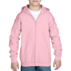GILDAN Cipzáros kapucnis gyerekpulóver, Gildan GIB18600, Light Pink-M