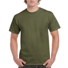 GILDAN Előmosott kerek nyakkivágásu ultra póló, Gildan GI2000, Military Green-S