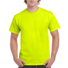 GILDAN Előmosott kerek nyakkivágásu ultra póló, Gildan GI2000, Safety Green-3XL