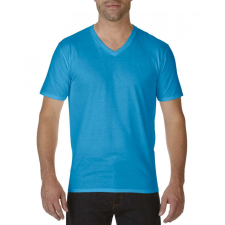 GILDAN Férfi póló Gildan GI41V00 premium Cotton® Felnőtt v-nyakú póló -S, Sapphire férfi póló