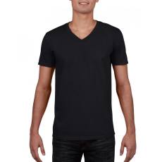 GILDAN Férfi póló Gildan GI64V00 Softstyle® Felnőtt v-nyakú póló -S, Black