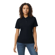 GILDAN Galléros rövid ujjú karcsusított női póló, Gildan GIL64800-B3, Black-M