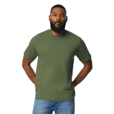 GILDAN GI3000 körkötött rövid ujjú férfi pamut póló, Military Green-S férfi póló
