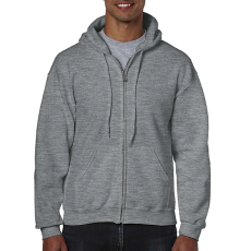 GILDAN Heavy Blend™ felnőtt végig cipzáros kapucnis pulóver (graphite heather, XL)