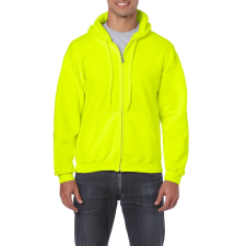 GILDAN Heavy Blend™ felnőtt végig cipzáros kapucnis pulóver (safety green, 2XL) munkaruha