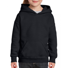 GILDAN heavy blend GIB18500 körkötött gyerek kapucnis pulóver, Fekete-L