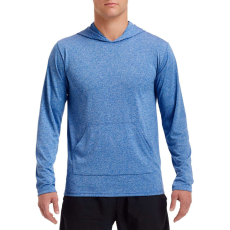 GILDAN Hosszú ujjú kapucnis Aktív Fit férfi póló, Gildan GI46500, Heather Sport Royal-2XL