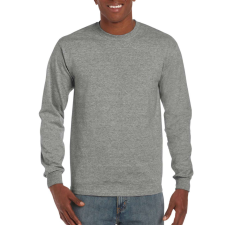 GILDAN Hosszú ujjú pamut póló kerek nyakkivágással, Gildan GIH400, Graphite Heather-L férfi póló