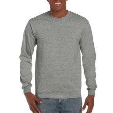 GILDAN Hosszú ujjú pamut póló kerek nyakkivágással, Gildan GIH400, Graphite Heather-M