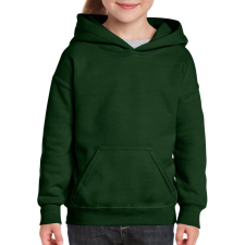GILDAN Kapucnis gyerekpulóver kenguruzsebbel, Gildan GIB18500, Forest Green-XS gyerek pulóver, kardigán