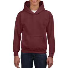 GILDAN Kapucnis gyerekpulóver kenguruzsebbel, Gildan GIB18500, Maroon-XL gyerek pulóver, kardigán