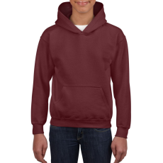 GILDAN Kapucnis gyerekpulóver kenguruzsebbel, Gildan GIB18500, Maroon-XS