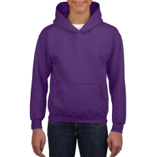 GILDAN Kapucnis gyerekpulóver kenguruzsebbel, Gildan GIB18500, Purple-S