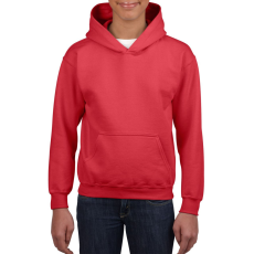 GILDAN Kapucnis gyerekpulóver kenguruzsebbel, Gildan GIB18500, Red-XL