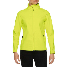 GILDAN Karcsúsított softshell cipzáros női dzseki, Gildan GILSS800, Safety Green-L