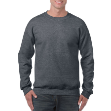 GILDAN Kereknyakú körkötött pulóver, Gildan GI18000, Dark Heather-L férfi pulóver, kardigán
