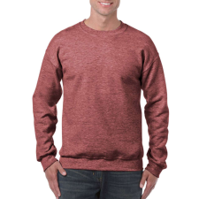 GILDAN Kereknyakú körkötött pulóver, Gildan GI18000, Heather Sport Dark Maroon-S férfi pulóver, kardigán
