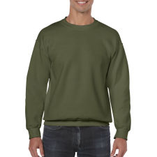 GILDAN Kereknyakú körkötött pulóver, Gildan GI18000, Military Green-XL férfi pulóver, kardigán