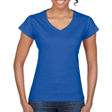 GILDAN Női póló Csapott ujjú Gildan Ladies Softstyle V-Neck T-Shirt - 2XL, Királykék női póló