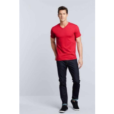 GILDAN Póló (Gildan Premium cotton) felnőtt v-nyakú férfi, black, M