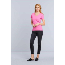 GILDAN Póló (Gildan Premium Cotton) női prémium pamut v-nyakú női, azalea, 2XL